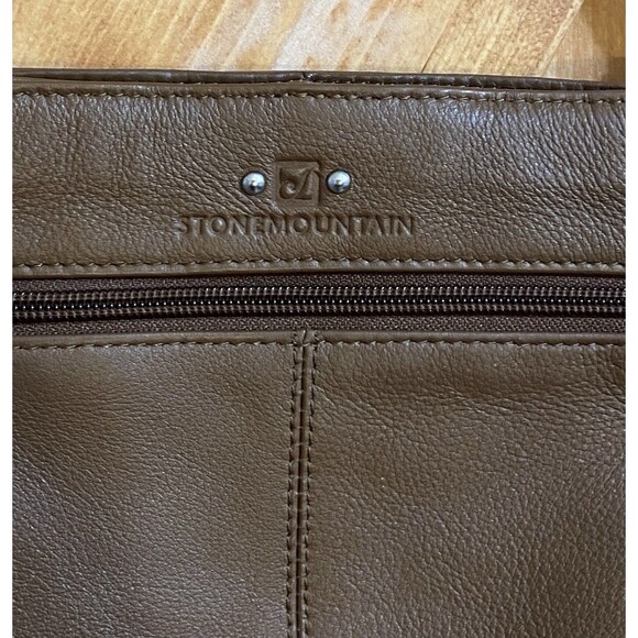 Stone Mountain Leather Shoulder Bag Purse Small Brown - Picture 3 of 10
